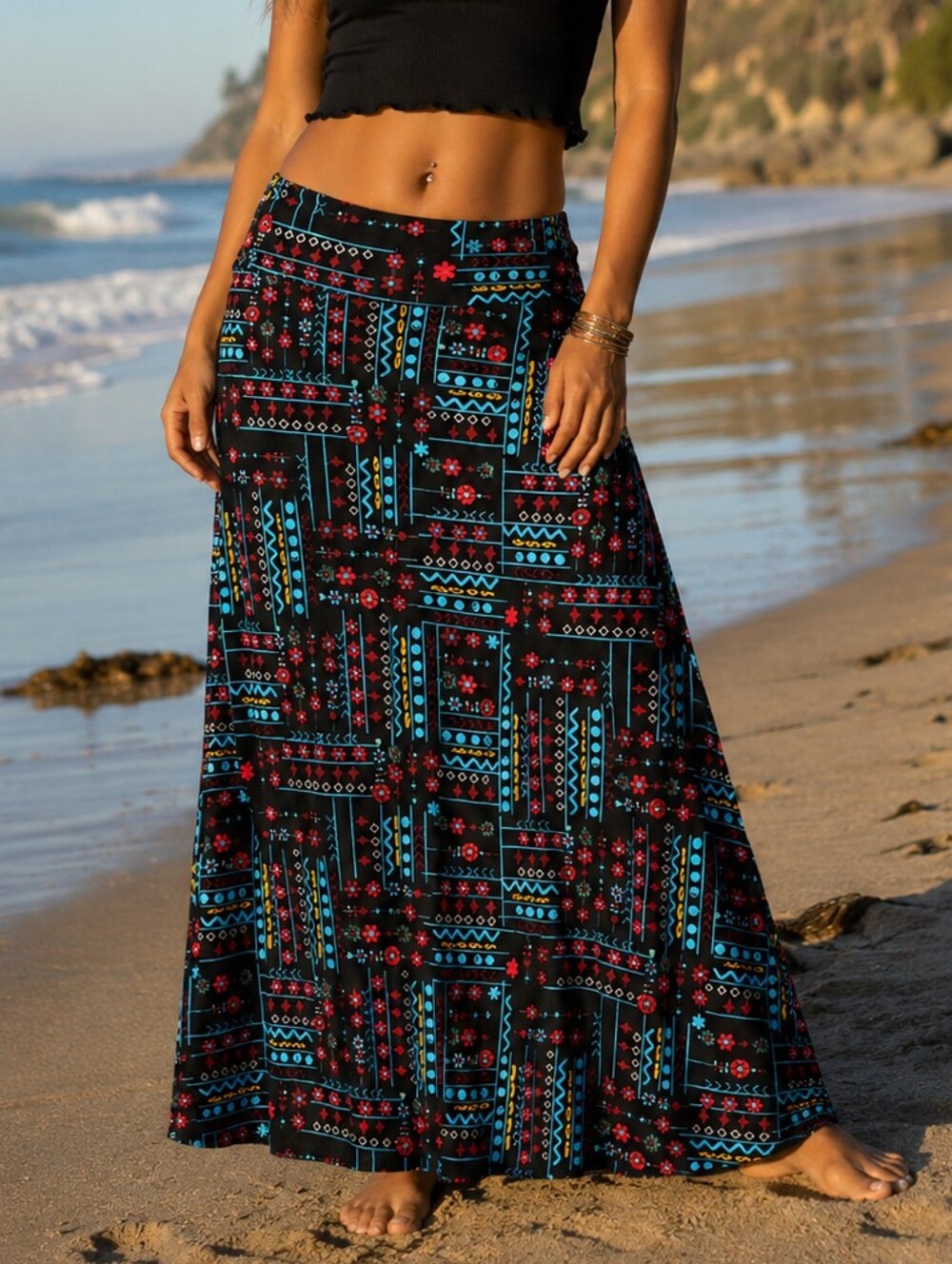 Vibrant NWT LuLaRoe Maxi Skirt XL Multi-Color Boho Casual